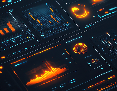 Analytics dashboards with charts and gauges