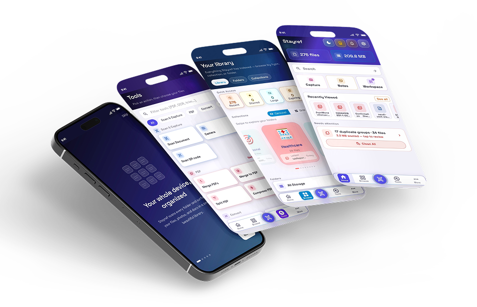 Stayref screens across three phones