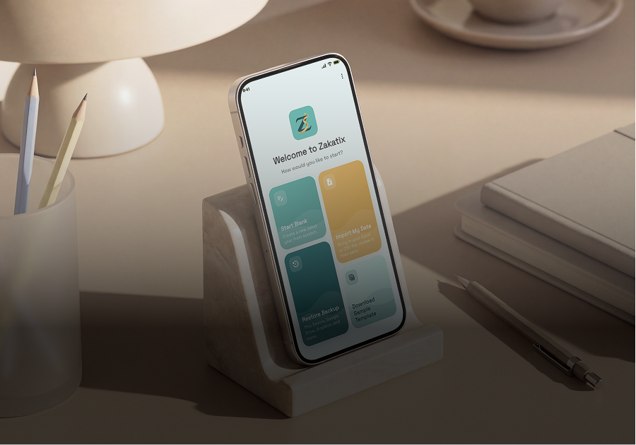 Zakatix welcome screen on a phone